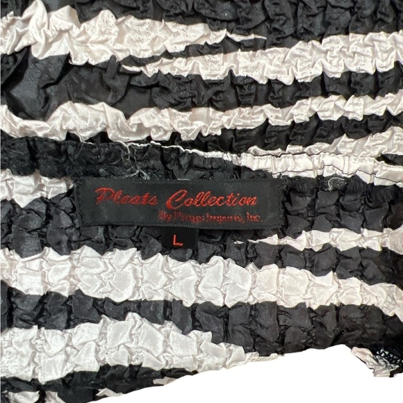 Pleats Collection Zebra Crinkle Maxi Skirt Set Large Y2K Jungle Artsy Bold - Picture 11 of 12